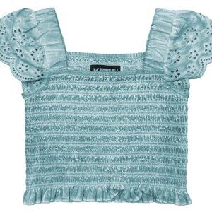 KATIEJ NYC FAYE TOP STONEWASH BABY BLUE SIZE JUNIOR L